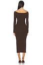 view 3 of 3 Matte Viscose Cross Front Dress in Dark Brown