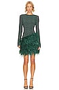 view 1 of 4 Textured Metallic Mini Dress in Emerald