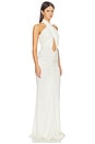 view 2 of 3 VESTIDO LARGO JERSEY SLEEVELESS HALTER RUCHED in Cream