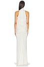 view 3 of 3 VESTIDO LARGO JERSEY SLEEVELESS HALTER RUCHED in Cream