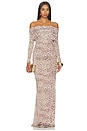 view 1 of 3 VESTIDO LARGO OFF THE SHOULDER  in Snow Leopard