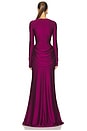 view 4 of 3 VESTIDO LARGO DRAPED WAISTE in Berry