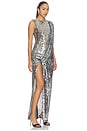 view 2 of 4 Mesh Sequin Sleeveless Gown With Sash in Black