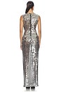view 3 of 4 Mesh Sequin Sleeveless Gown With Sash in Black