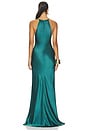 view 4 of 3 Satin Halter Gown in Emerald