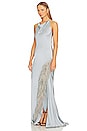 view 3 of 4 Halter Cowl Neck Gown in Dove