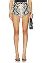 view 1 of 6 Faux Stretch Mini Short in Python Print