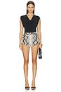 view 5 of 6 Faux Stretch Mini Short in Python Print