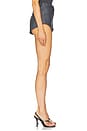 view 3 of 6 Stretch Faux Leather Mini Short in Grey Blue