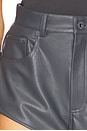 view 6 of 6 Stretch Faux Leather Mini Short in Grey Blue