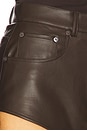 view 6 of 6 Stretch Faux Leather Mini Short in Brown