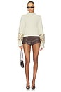 view 5 of 4 Merino Mock Neck Sweater With Patch in Sand