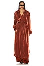 view 2 of 4 Metallic Organza Double Breasted Trench in Rust