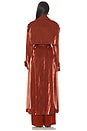 view 4 of 4 Metallic Organza Double Breasted Trench in Rust