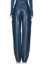 view 4 of 6 Stretch Faux Leather Tapered Trouser in Marine