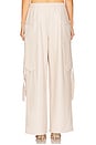view 4 of 6 Stretch Faux Leather Utility Pocket Pant in Ecru