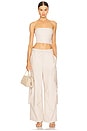 view 5 of 6 Stretch Faux Leather Utility Pocket Pant in Ecru