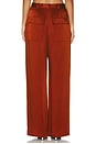 view 4 of 6 Satin Relaxed Pleated Pant in Rust
