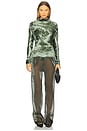 view 5 of 6 Metallic Organza Belted Pant in Dark Green