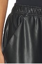 view 6 of 6 Textured Faux Leather Jogger in Black