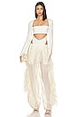 view 4 of 4 Textured Sheer Cupro Drawstring Pant W Ostrich in Cream