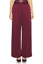 view 1 of 6 PANTALÓN SATIN PLEATED WIDE LEG in Crimson