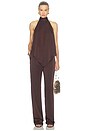 view 6 of 6 PANTALONES HIGH WAISTED BELTED in Chocolate