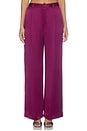 view 2 of 7 PANTALÓN SATIN RELAXED PLEATED in Berry