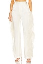 view 1 of 4 Doubleface Satin High Waisted Flare Pant W Ostrich in Cream