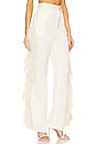 view 2 of 4 Doubleface Satin High Waisted Flare Pant W Ostrich in Cream