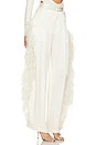 view 2 of 4 Doubleface Satin Relaxed Pleated Pant With Ostrich in Cream