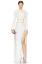 view 4 of 5 Sequin High Waist Maxi Skirt in White