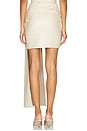 view 3 of 4 Faux Leather Drape Mini Skirt in Sand