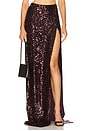 view 1 of 6 Sequin High Waist Slit Maxi Skirt in Mulberry