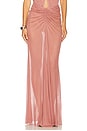 view 1 of 6 Mesh Ruched Maxi Skirt in Clay
