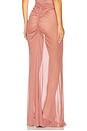 view 4 of 6 Mesh Ruched Maxi Skirt in Clay