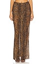 view 2 of 7 Printed Mesh Draped Skirt in Leopard