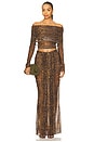 view 6 of 7 Printed Mesh Draped Skirt in Leopard