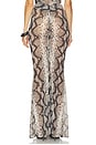 view 4 of 6 Mesh Ruched Maxi Skirt in Printed Python Mesh