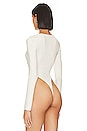 view 4 of 5 Lightweight Jersey Long Sleeve Bandeau Bodysuit in Cream