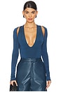 view 1 of 5 V Neck Bodysuit in Marine