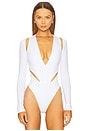 view 2 of 5 Cut Out V Neck Bodysuit in Optic White