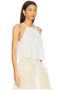 view 2 of 4 Satin Halter Cami With Feather in Cream