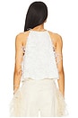 view 3 of 4 Satin Halter Cami With Feather in Cream