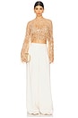 view 4 of 5 Fringe Sequin Crop Top in Oat