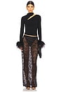 view 4 of 4 Asymmetric Top With Feathers in Black
