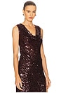 view 2 of 5 Sequin Cowl Neck Top in Mulberry