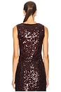 view 3 of 5 Sequin Cowl Neck Top in Mulberry