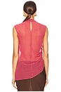 view 4 of 5 Lightweight Georgette Mock Neck Ruched Top in Dark Rose
