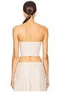 view 3 of 4 Stretch Faux Leather Tube Top in Ecru